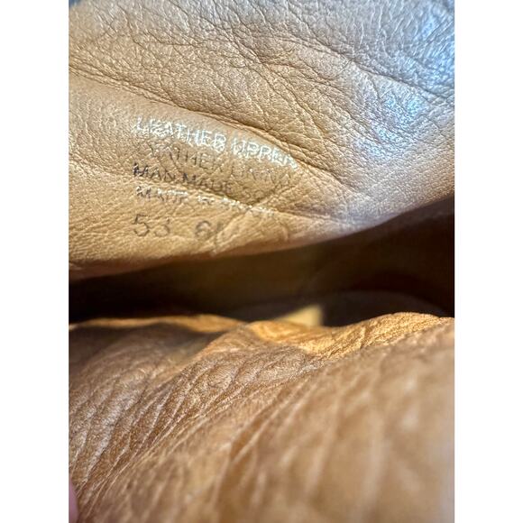 Vintage 2010s Tory Burch Howard Tan Leather Fringe Lug Wedge Boots Women’s 6 - Picture 9 of 10